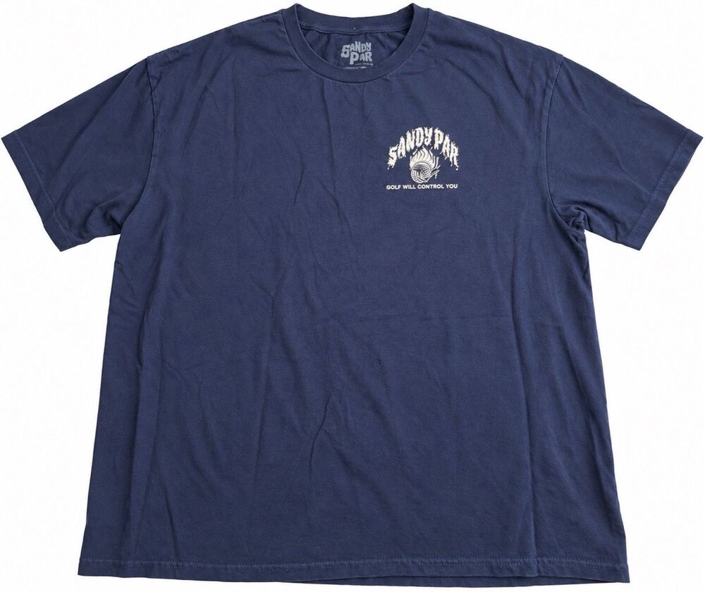 Sandy Par Golf Will Control You Graphic T-Shirt Navy Size XL
